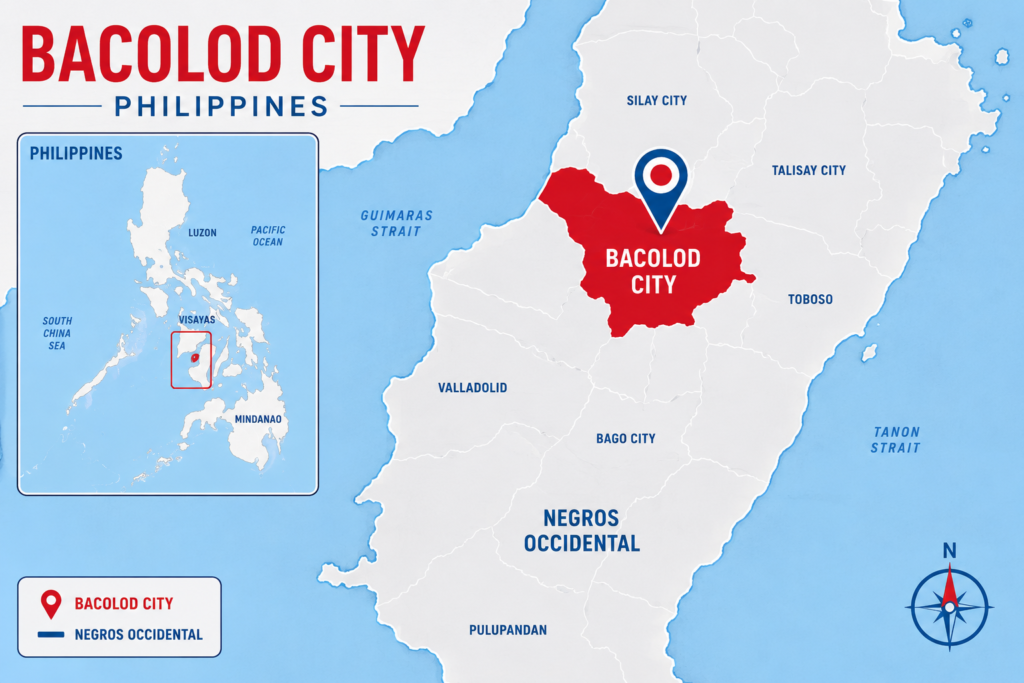 Bacolod City map infographic-photo AI Generated