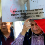 Glenn Torshizi, whose brothers were executed by Iran, protested at the U.S. State Department on March 30, 2026, in Washington D.C. The demonstration highlighted the executions of People's Mojahedin Organization of Iran members in Karaj, Iran. [Rod Lamkey JrAP]