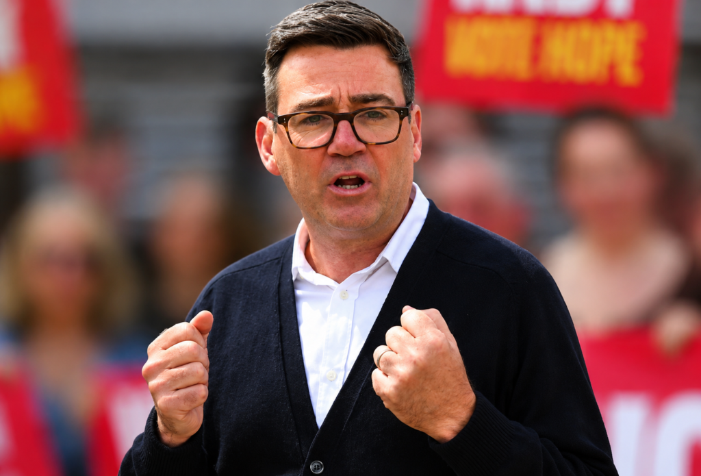 Labour Party contender Andy Burnham speaks to his backers outside the party’s campaign headquarters in Ashton-in-Makerfield, northwest England, on June 18, 2026. (Photo by Oli Scarff AFP)