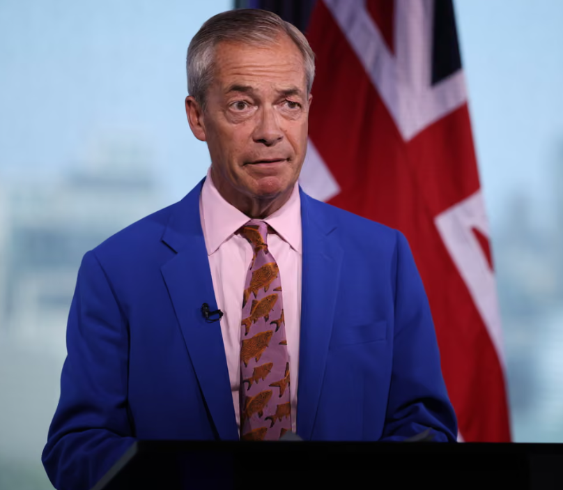 Nigel Farage speaking on Tuesday Photograph: Dan Kitwood/Getty Images