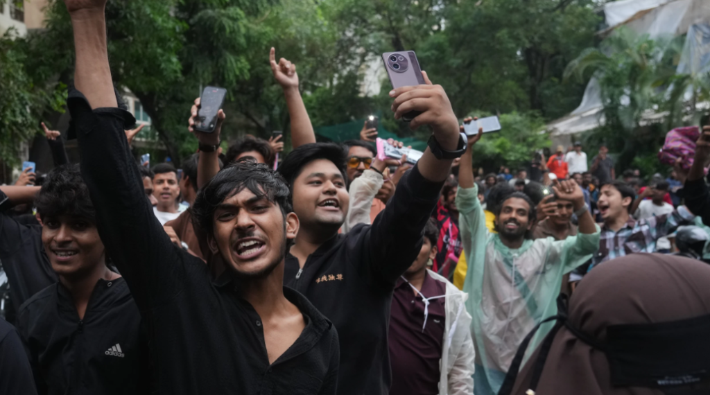 Cockroach Janta Party’s ongoing protest. Photo File AP