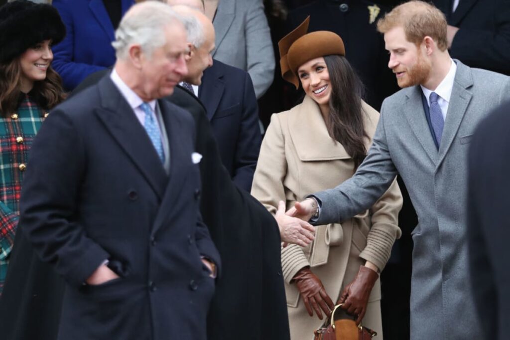 King Charles, Meghan Markle, and Prince Harry attend the Christmas Day Church service. (Image Source: Getty Images | Chris Jackson)