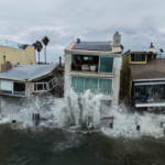 post-tropical cyclone Rachel crash against beachfront homes in Long Beach, California, on Monday, October 12, 2026. (AP Photo